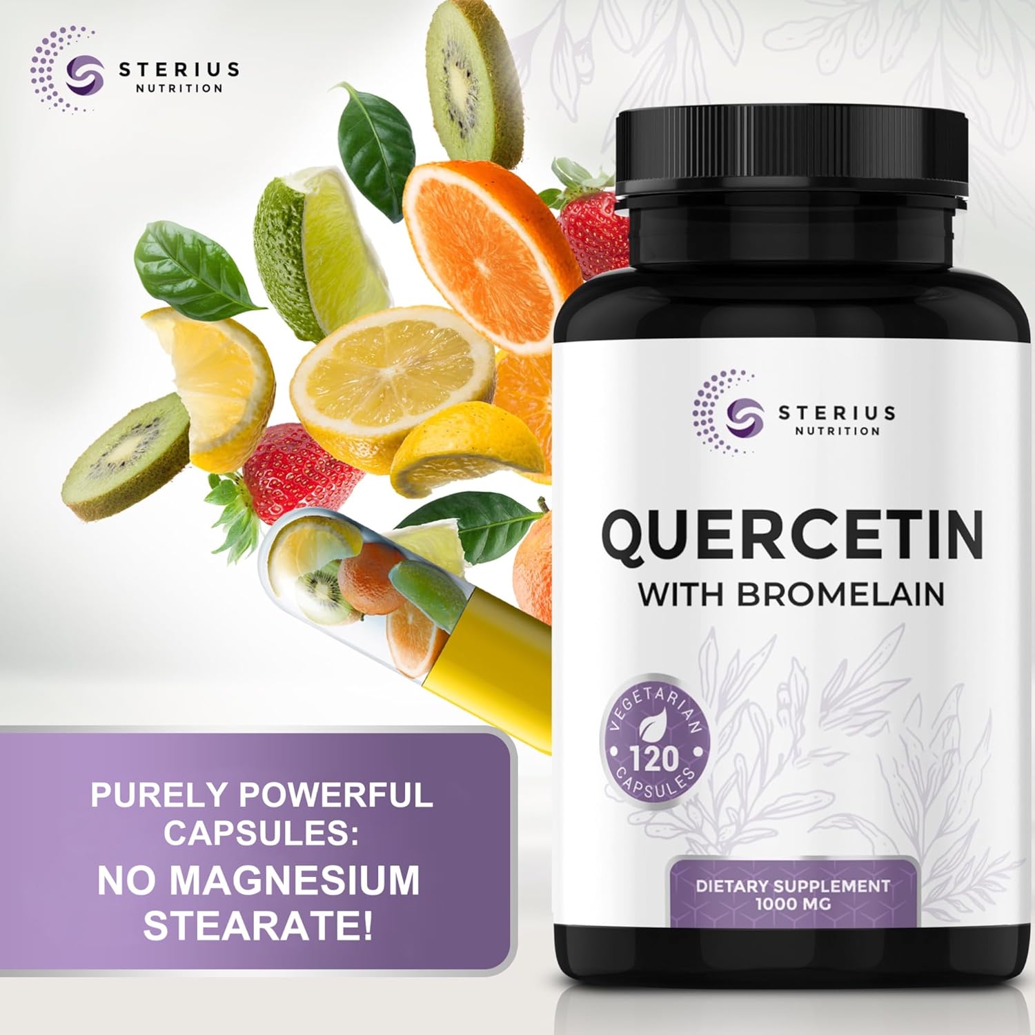 High Strength Quercetin with Bromelain Supplement - 120 Vegan Capsules for Immune Support - Non-GMO - Made in USA - BoostGo Australia