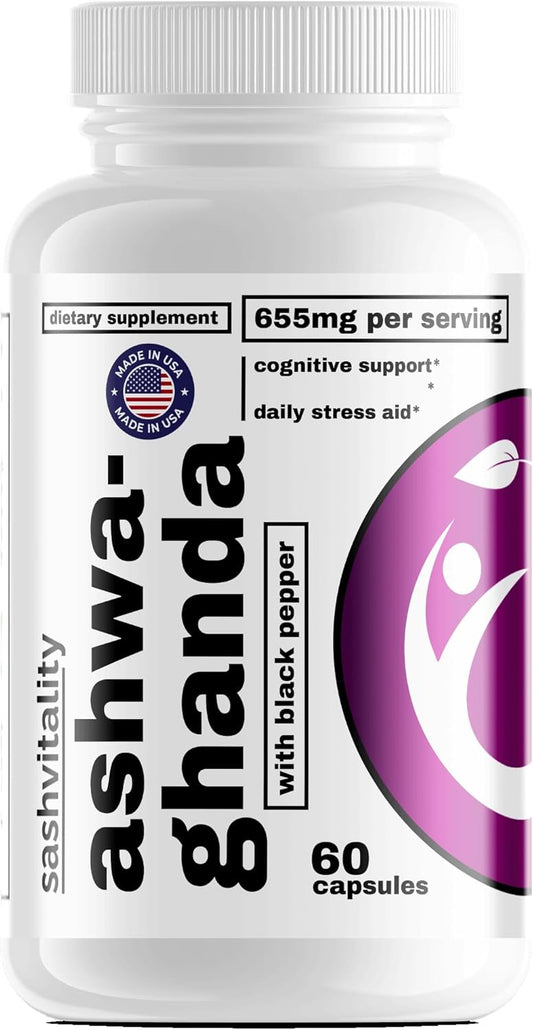 High Strength SASH Vitality Ashwagandha Capsules - 60 Capsules for Men & Women