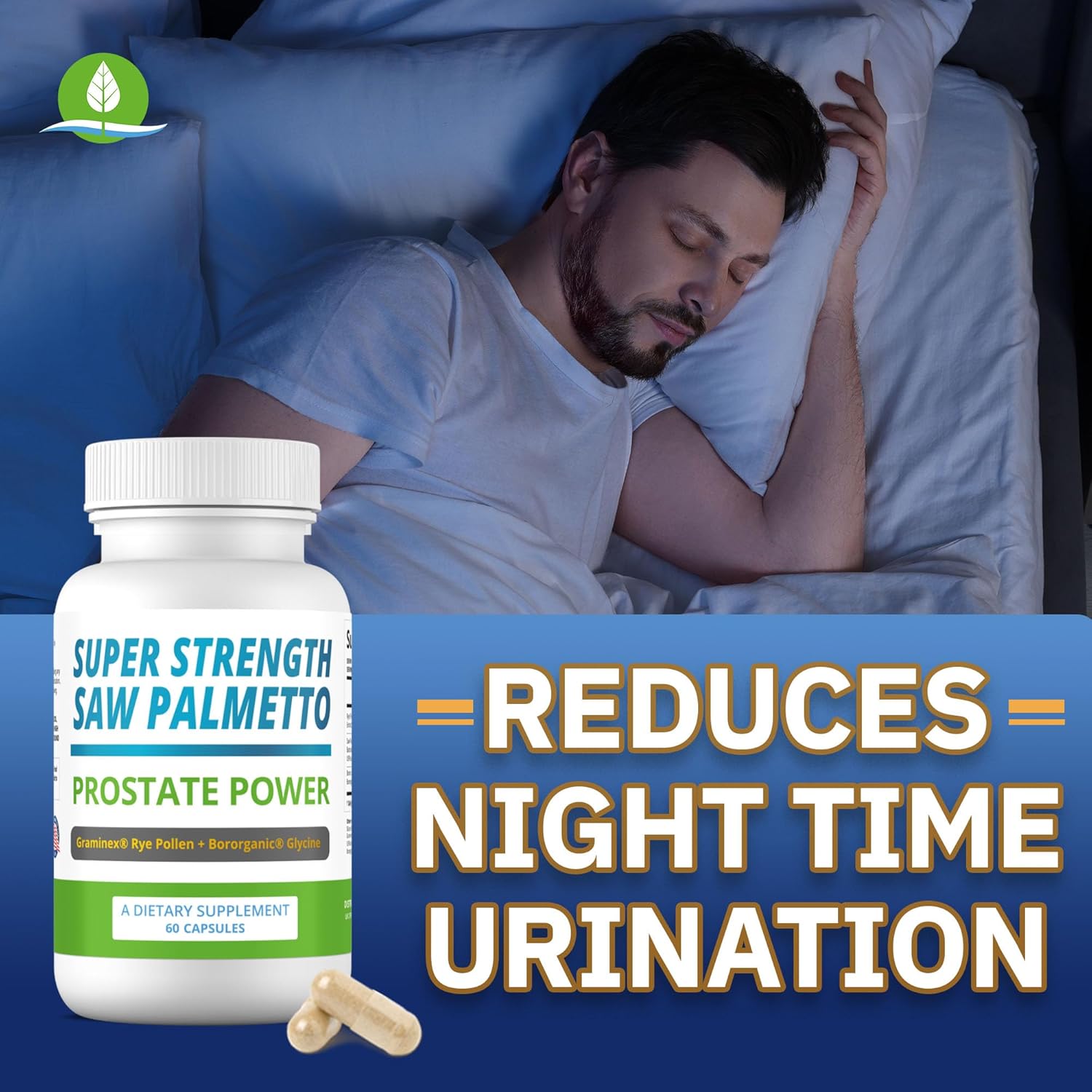 High Strength Saw Palmetto Extract Capsules for Men's Prostate Health - Prostate Power Supplement with 180 Capsules