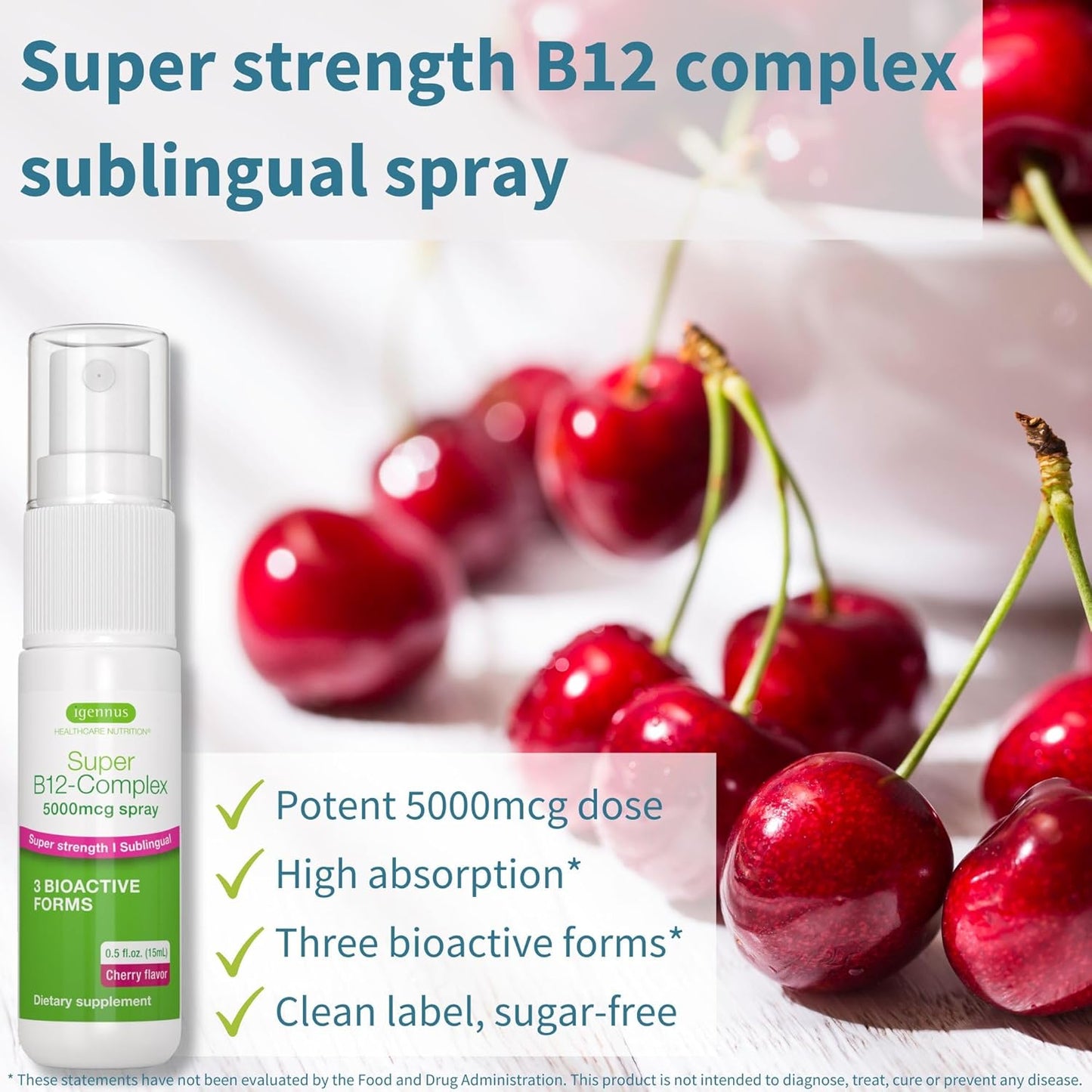 High Strength Vegan Omega-3 Algae Oil & B12 Bundle for DHA & EPA + Cherry Flavor Sublingual Spray