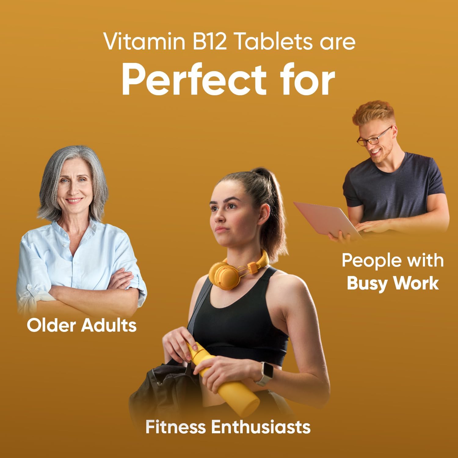 High Strength Vegan Vitamin B12 5000 mcg Tablets with B6 & Folate - 6 Month Supply - Methylcobalamin for Energy & Active Life
