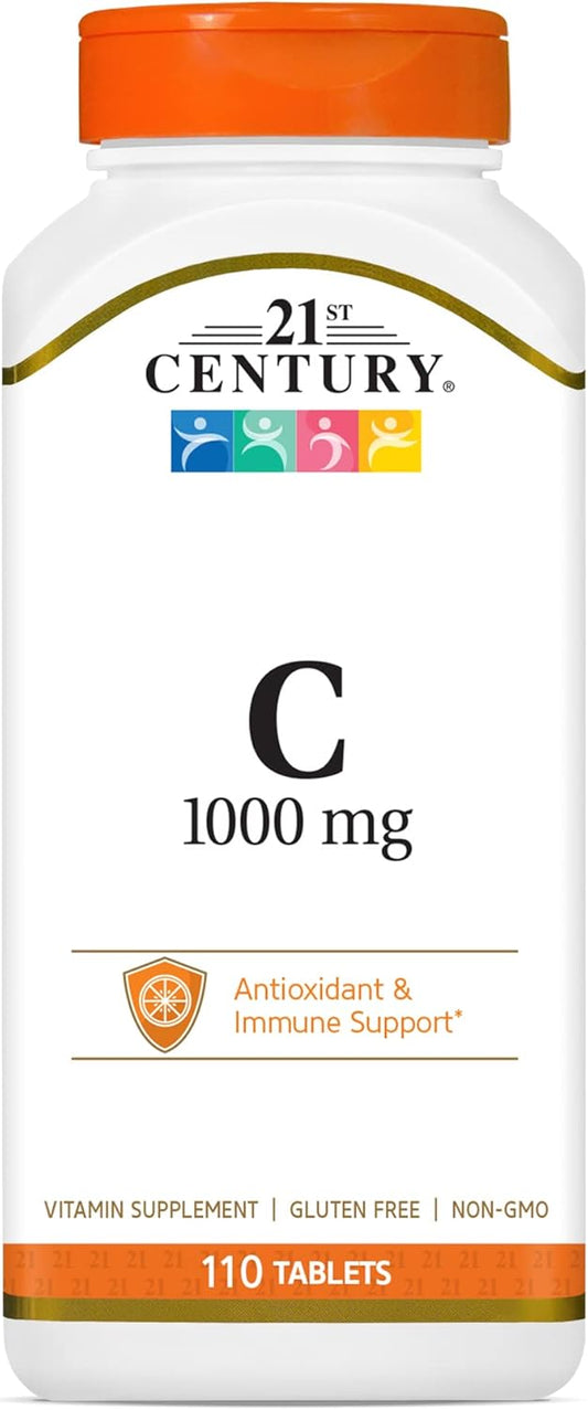 High-Strength Vitamin C Tablets 1000mg - 110 Count for Immune Support in the Modern Era