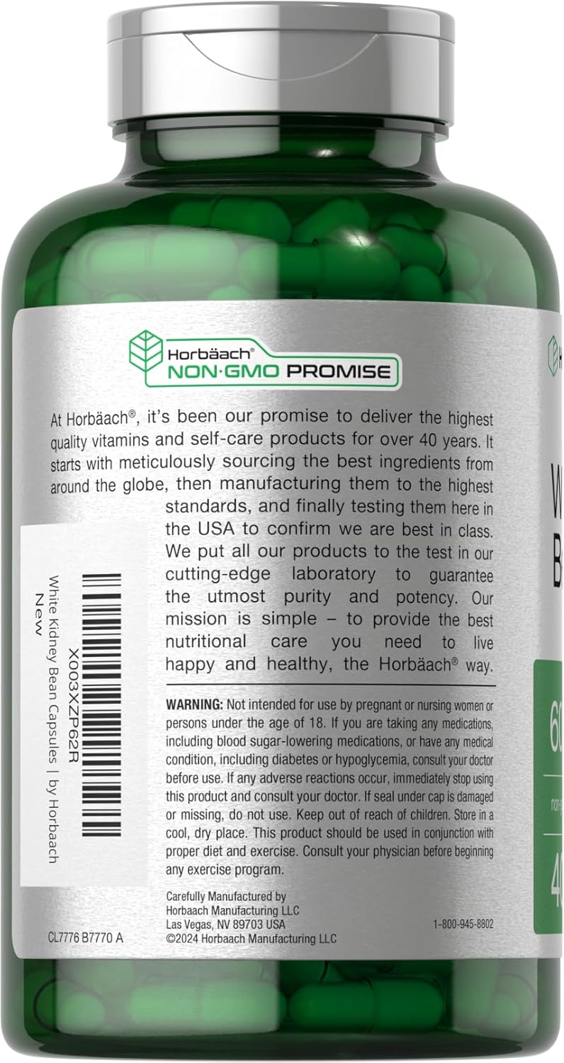 High Strength White Kidney Bean Extract Capsules | 6000mg | 400 Count | Non-GMO & Gluten Free - BoostGo Australia