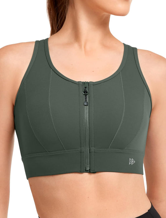 High Support Front Closure Sports Bra for Large Bust Women Running - Yvette High Impact Supportive Bra