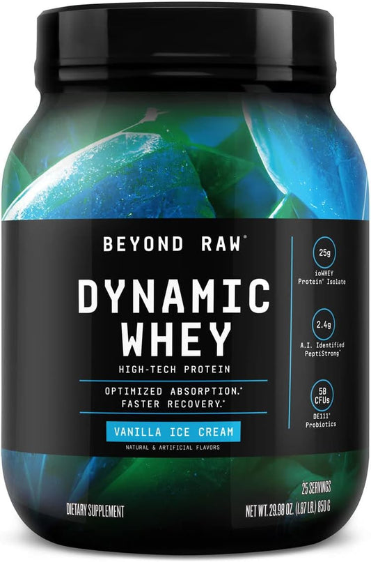 High-Tech Vanilla Ice Cream Protein for Faster Recovery | Beyond Raw Dynamic Whey | 25 Servings