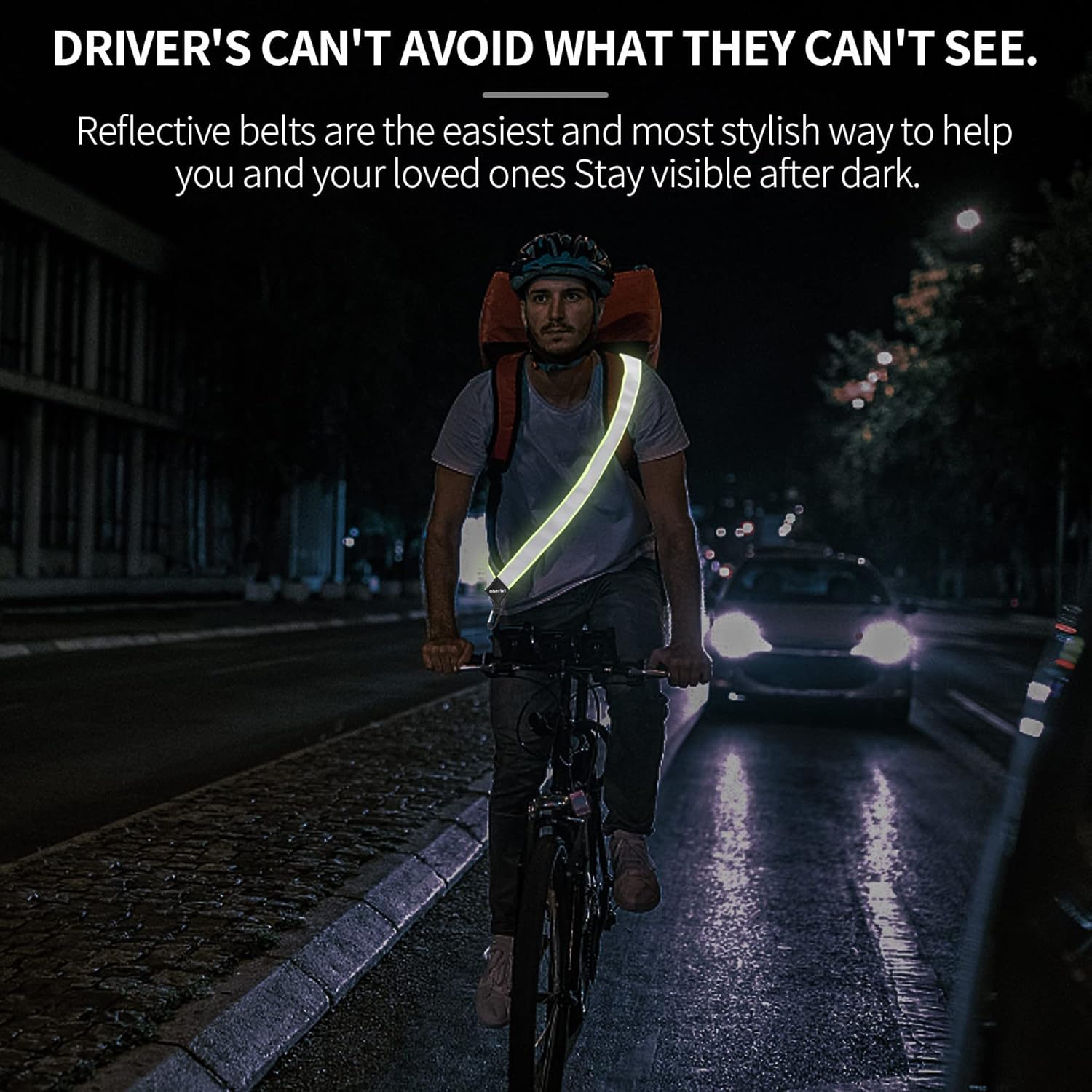 High Visibility Reflective Sash for Nighttime Walking and Running