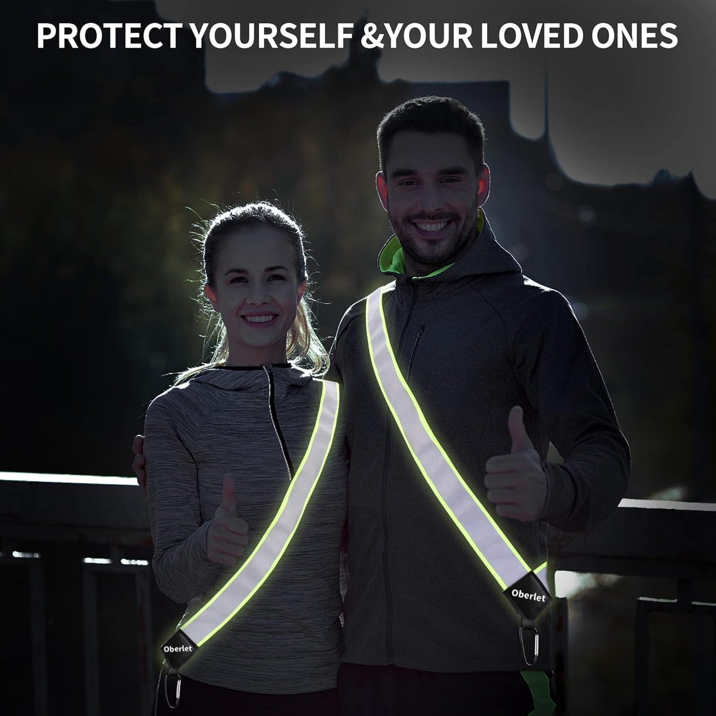 High Visibility Reflective Sash for Nighttime Walking and Running