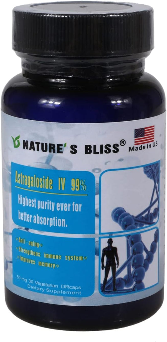 Highly Absorbable Astragaloside IV 99% Supplement with Stomach Acid Protection, 50mg, 30 Capsules, Made in USA