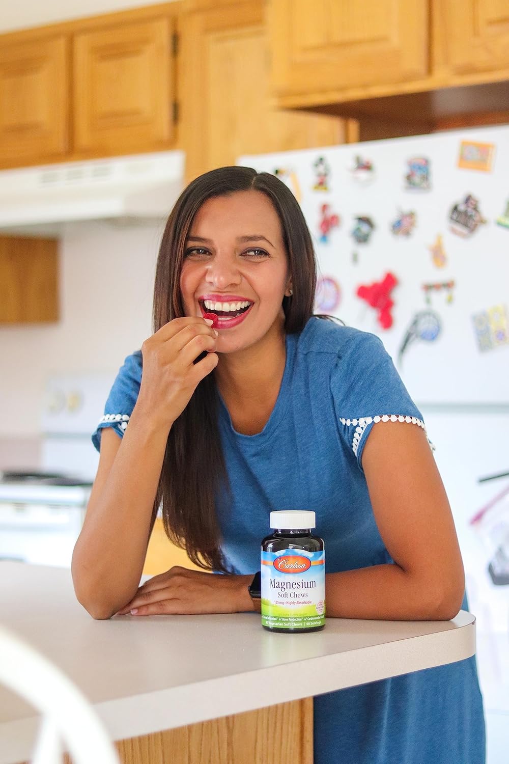 Highly Absorbable Carlson Magnesium Soft Chews - 125mg for Muscle Relaxation & Overall Health - Berries & Creme Flavor - 40 Vegetarian Soft Chews