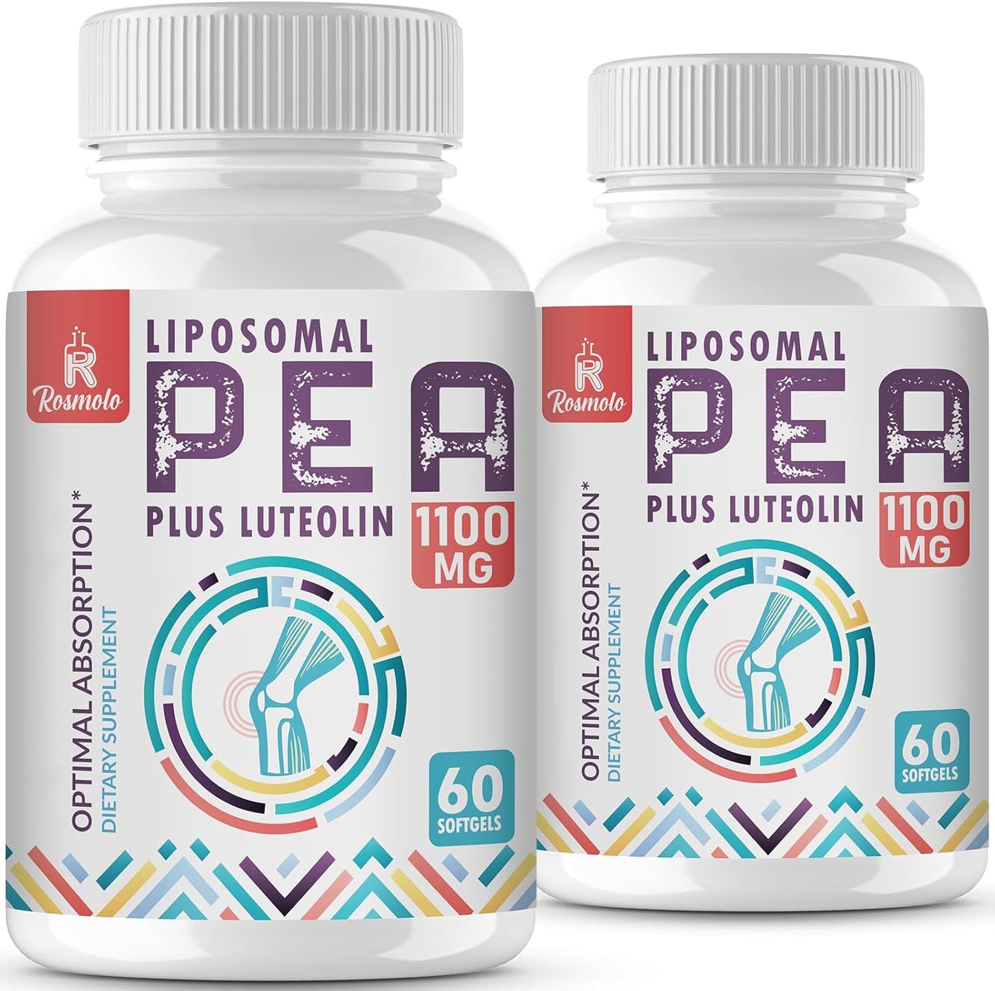 Highly Absorbable Liposomal Palmitoylethanolamide & Luteolin Softgels - 1000mg PEA + 100mg Luteolin, Micronized Pea 99%, 120 Softgels, 120-Day Supply