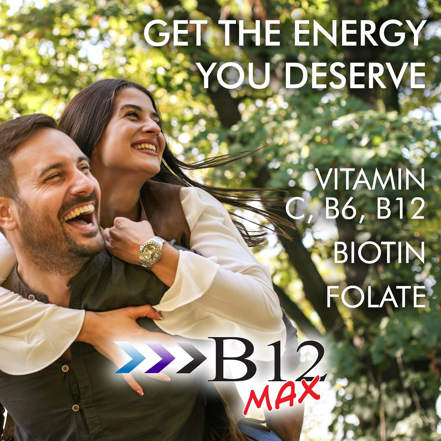 Highly Absorbable Sublingual B12 B6 Folate Vitamin Supplement (60 ct) - Bio-Available Formula for Nutritional Support