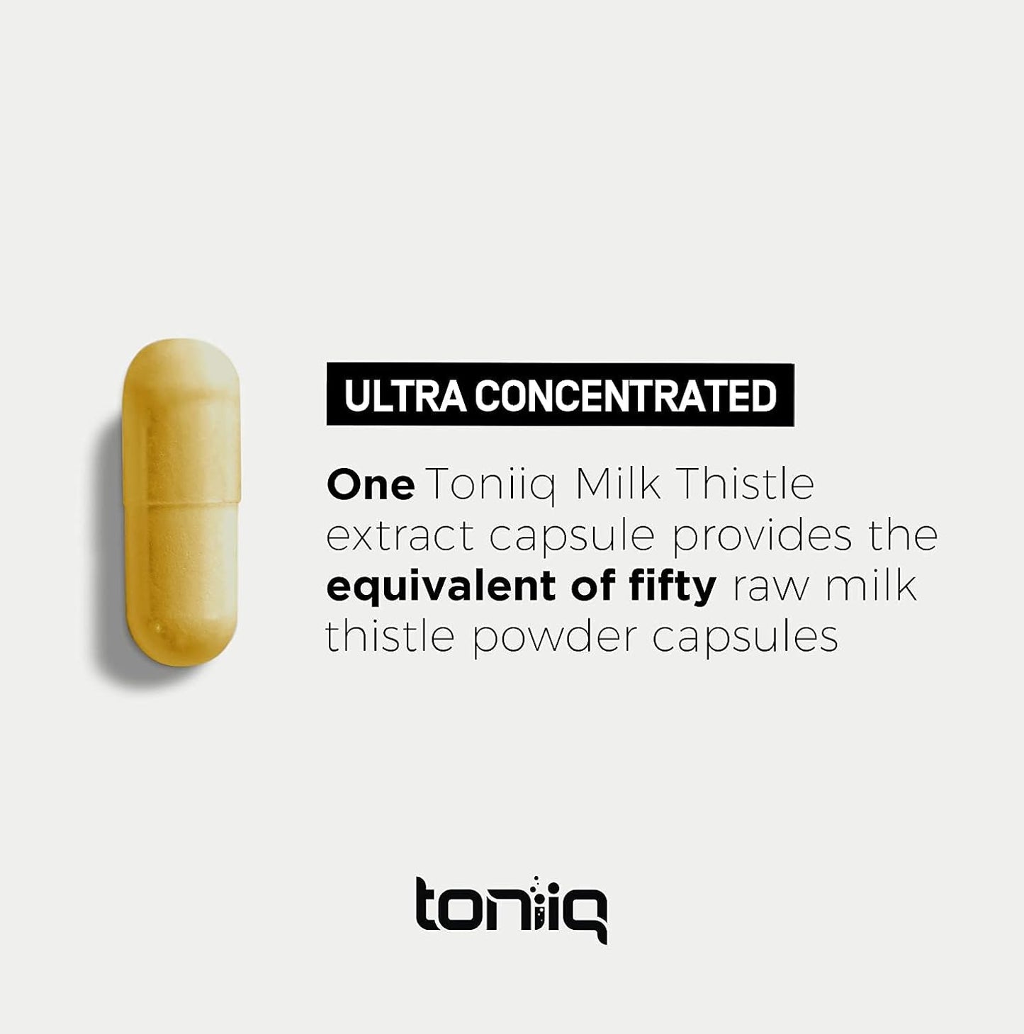 Highly Concentrated Milk Thistle Extract Capsules - 90 Count - 80% Silymarin - Ultra Potent 50:1 - Lab Tested