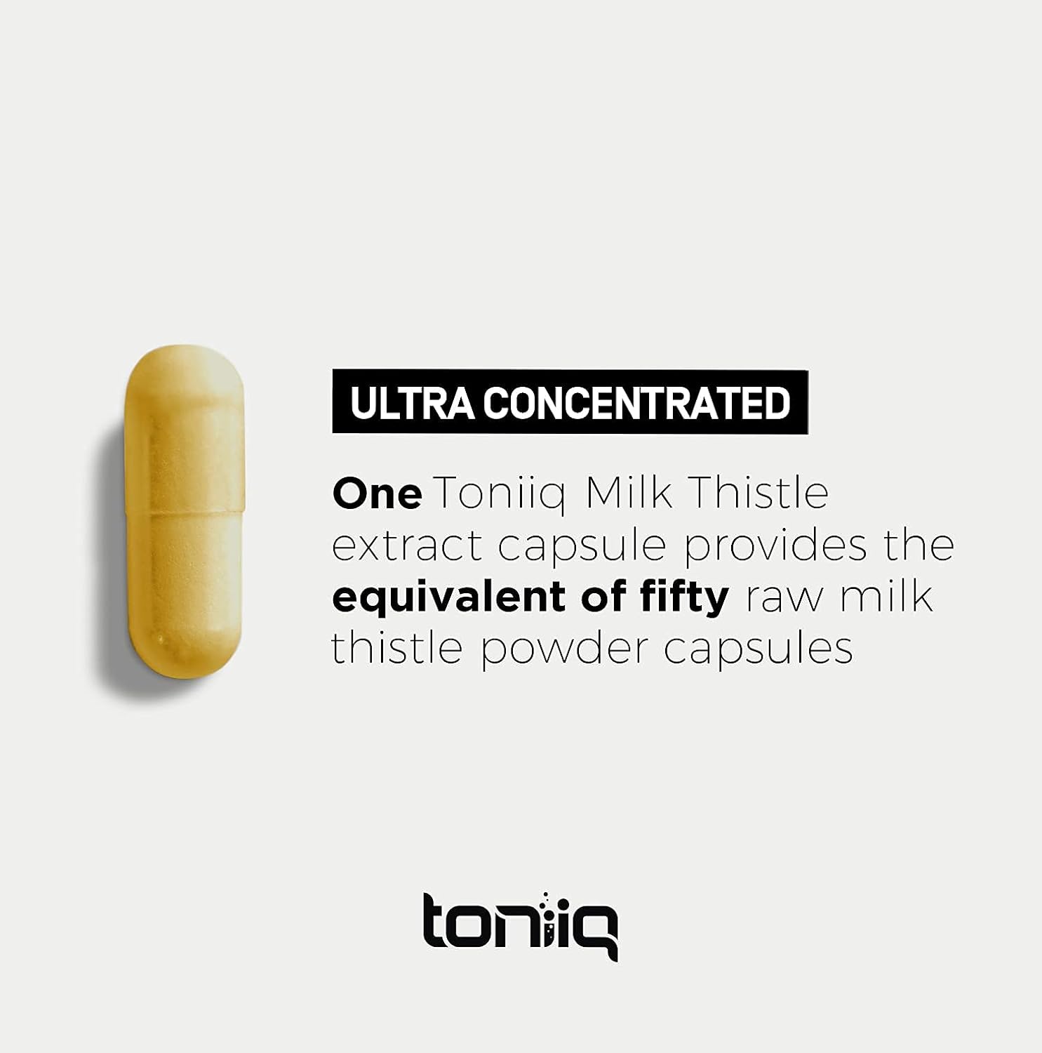 Highly Concentrated Milk Thistle Extract Capsules - 90 Count - 80% Silymarin - Ultra Potent 50:1 - Lab Tested