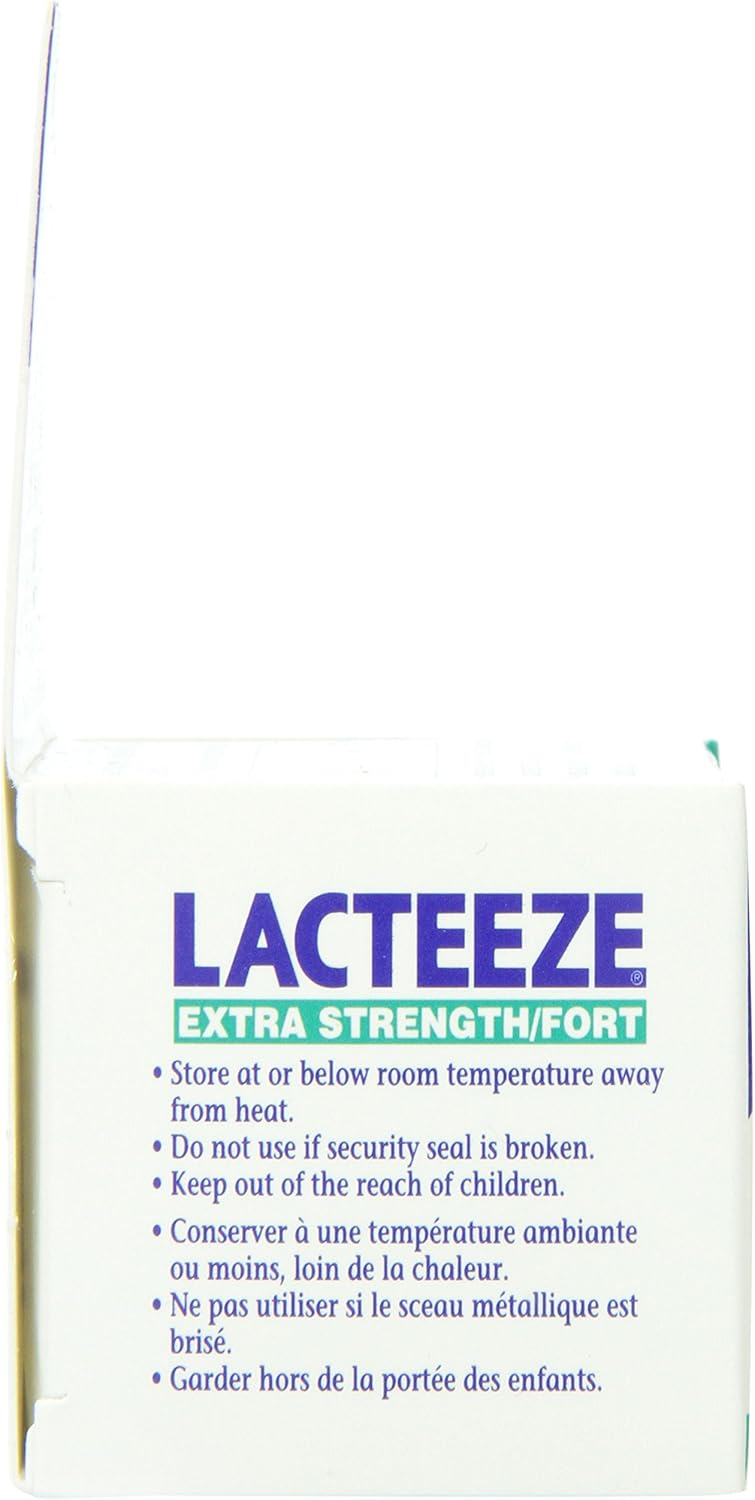 Highly Effective Lacteeze Extra Strength for Fast Relief from Lactose Intolerance Symptoms - 60 Tablets