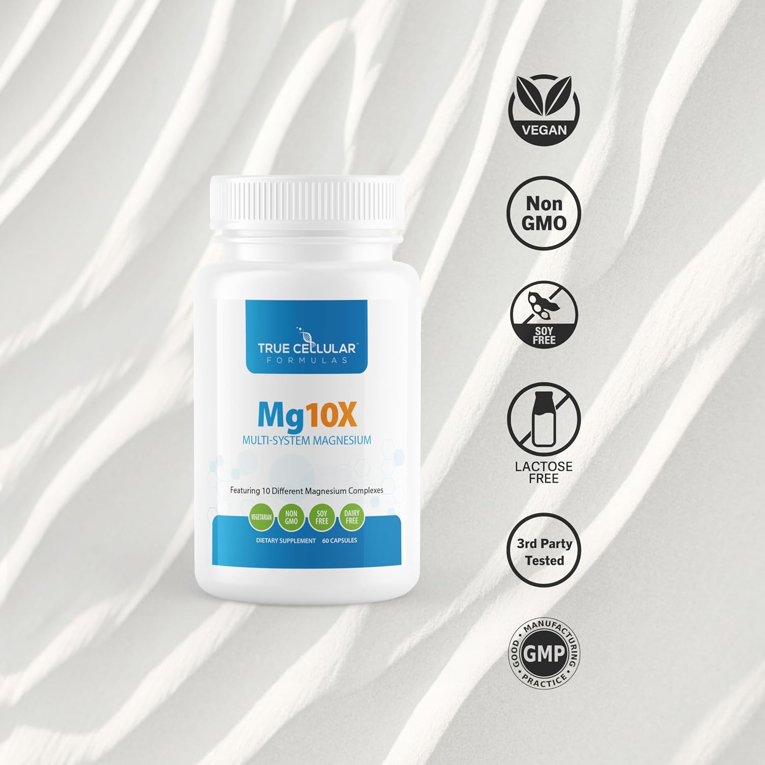 Highly Effective Mg10X Multi-System Magnesium Supplement for Enhanced Sleep and Immune Support - 60 Capsules with Magnesium Glycinate and Citrate