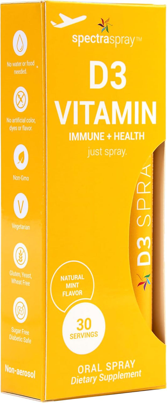 Highly Effective Spectraspray Vitamin D3 Oral Spray - 5000IU Natural Vitamin D3 Spray for Better Absorption