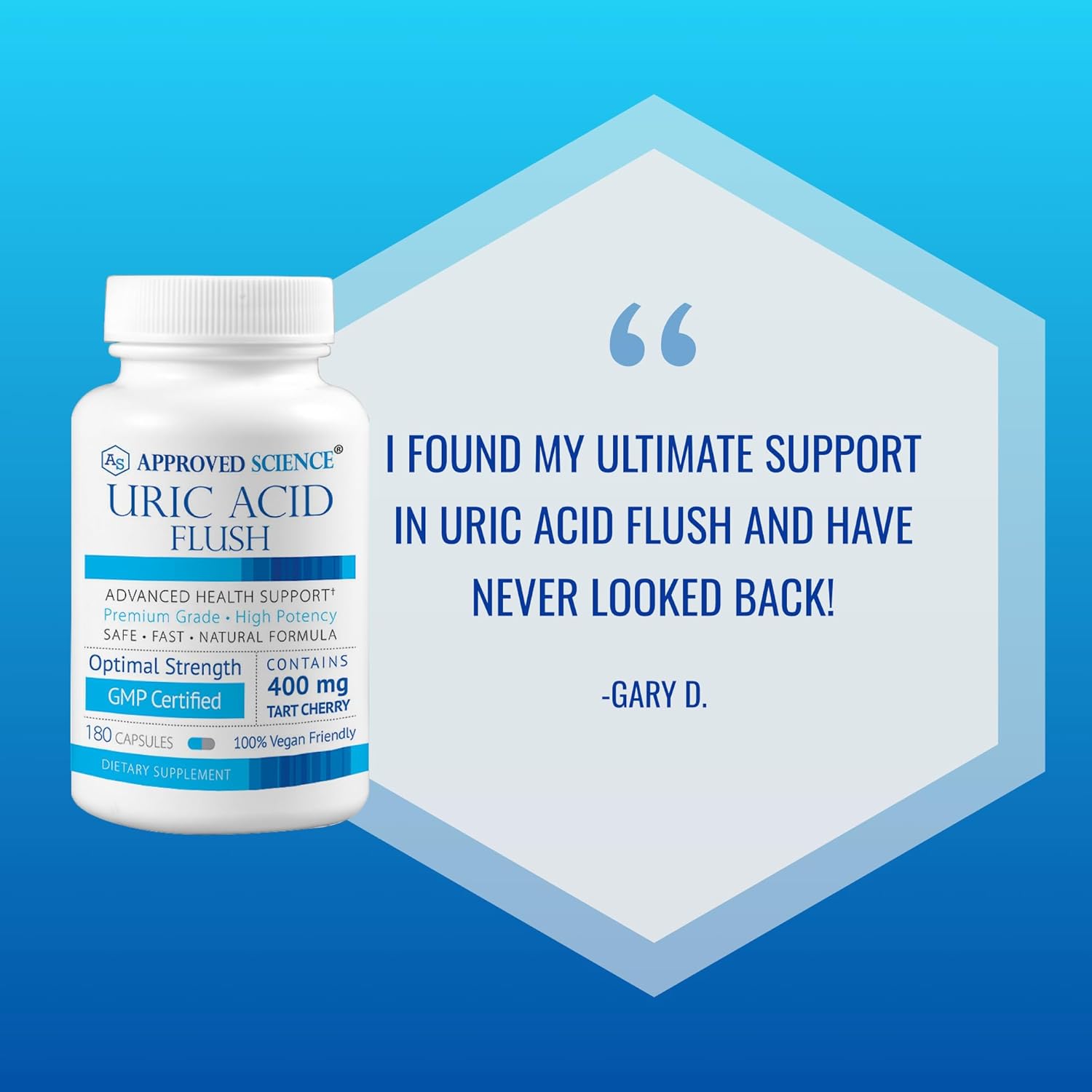 Highly Effective Uric Acid Flush Supplement with Folic Acid & Tart Cherry - 180 Capsules - 3 Month Supply by Approved Science®