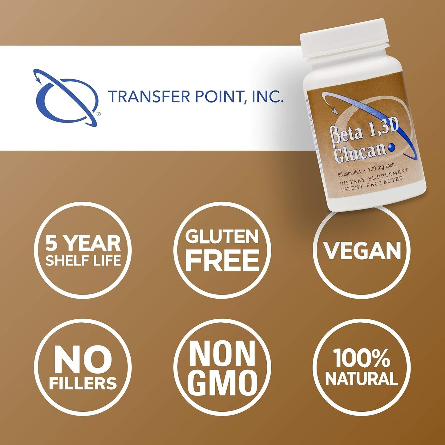 Highly Purified Beta Glucan Immune Support Supplement - 100mg Per Capsule (2 Pack)