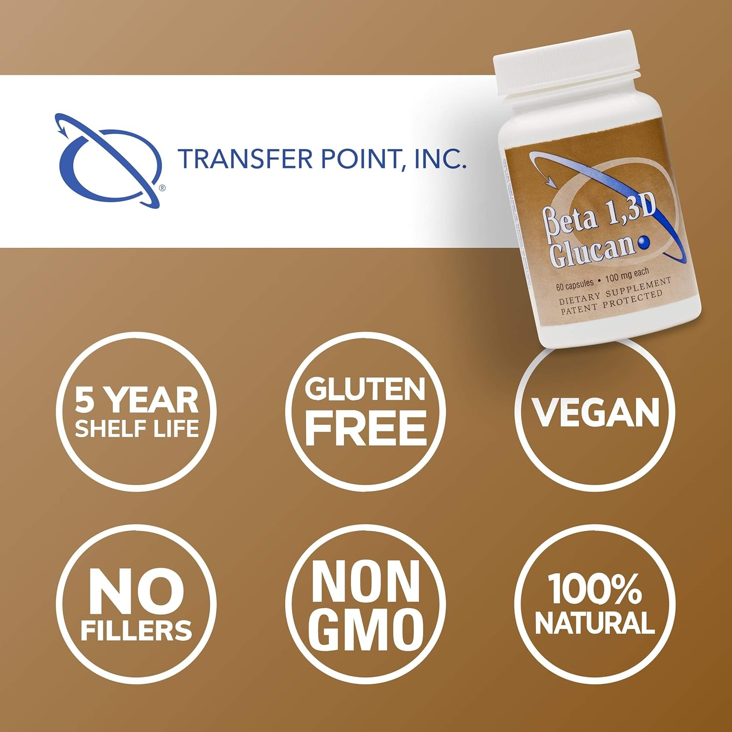 Highly Purified Beta Glucan Immune Support Supplement - 100mg Per Capsule (2 Pack)