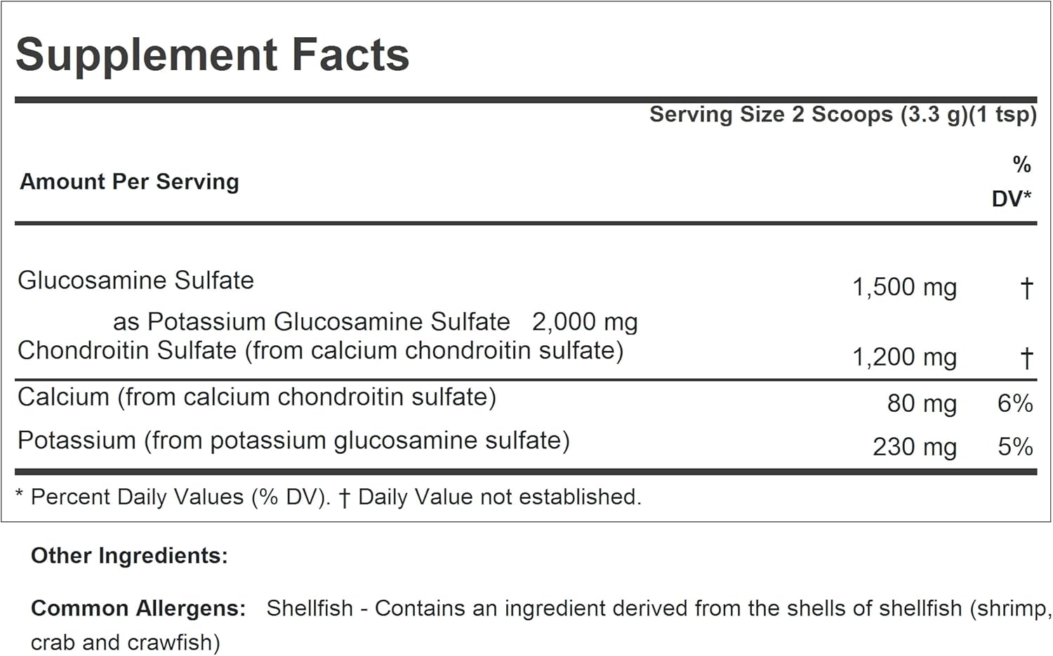 Highly Soluble Glucosamine 1500 Chondroitin 1200 Powder - Bulk 180 Servings, 100% Sulfate Form for Healthy Joints