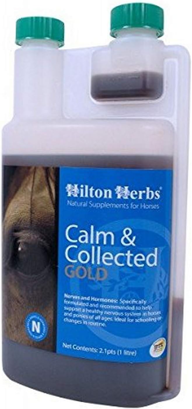 Hilton Herbs Calm and Collected Gold Liquid Herbal Supplement - 2.1pt Bottle for Nervous/Agitated Horses
