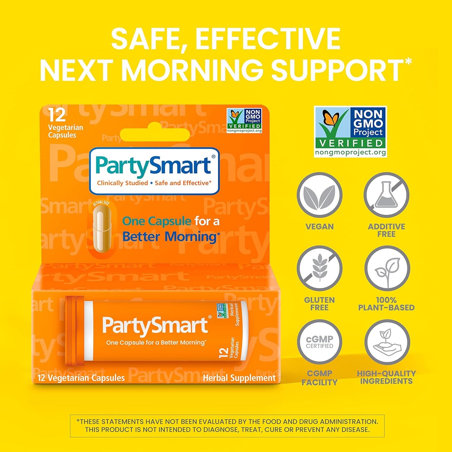 Himalaya PartySmart Capsules - Plant-Based Liver Support for Better Mornings - 12 Capsules, 2 Pack - Non-GMO & Clinically Studied