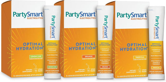 Himalaya PartySmart Electrolytes with Vitamins C, B12, B6 & Niacin - Supports Hydration, Key Electrolytes & Milk Thistle - Variety Pack