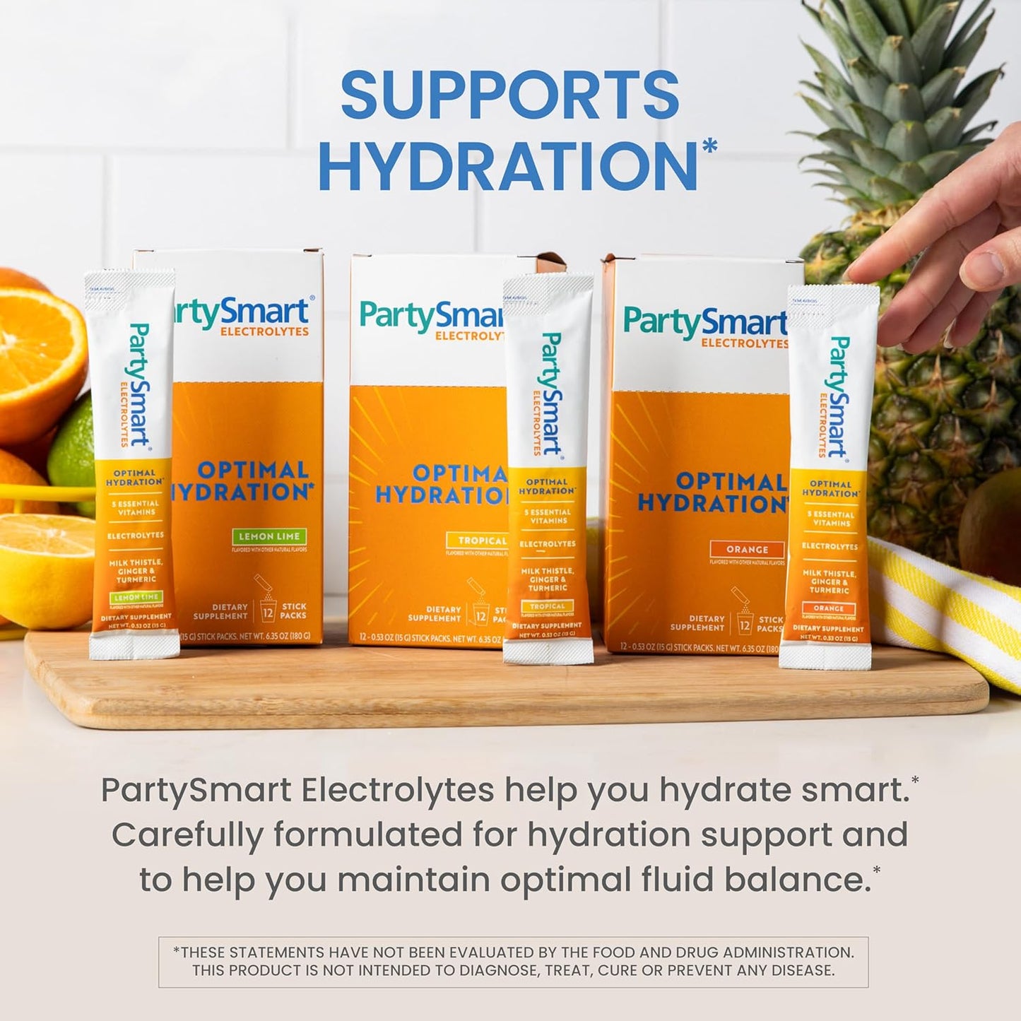 Himalaya PartySmart Electrolytes with Vitamins C, B12, B6 & Niacin - Supports Hydration, Key Electrolytes & Milk Thistle - Variety Pack
