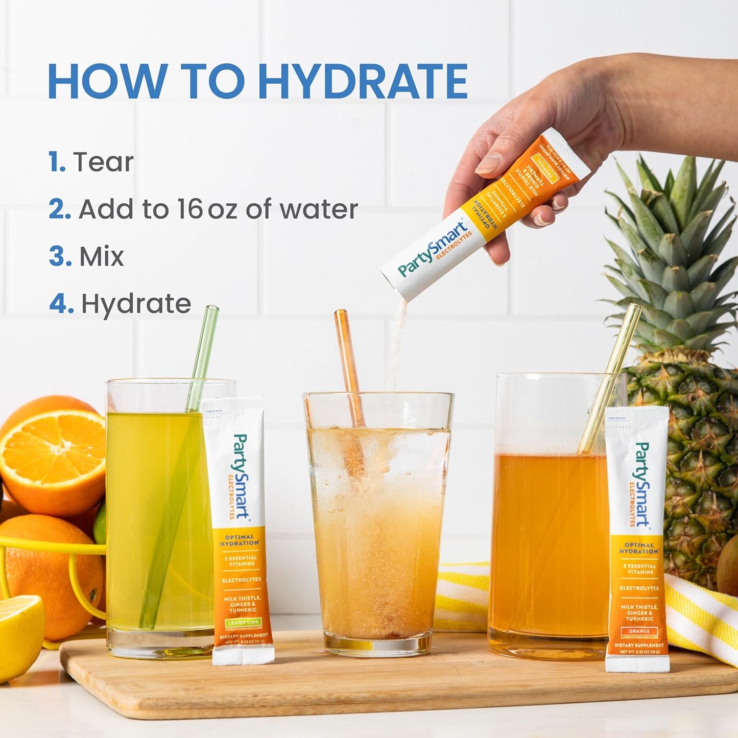 Himalaya PartySmart Electrolytes with Vitamins C, B12, B6 & Niacin - Supports Hydration, Key Electrolytes & Milk Thistle - Variety Pack