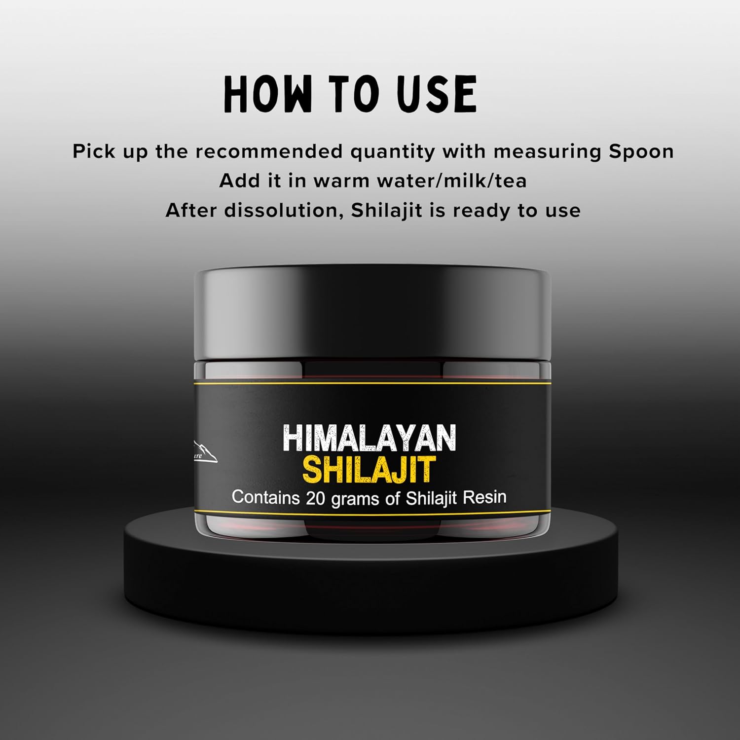 Himalayan Sourced Shilajit Resin - Natural & Potent for Men and Women | Third Party Tested | 60 Days Sun Dried | 20g with Measuring Spoon