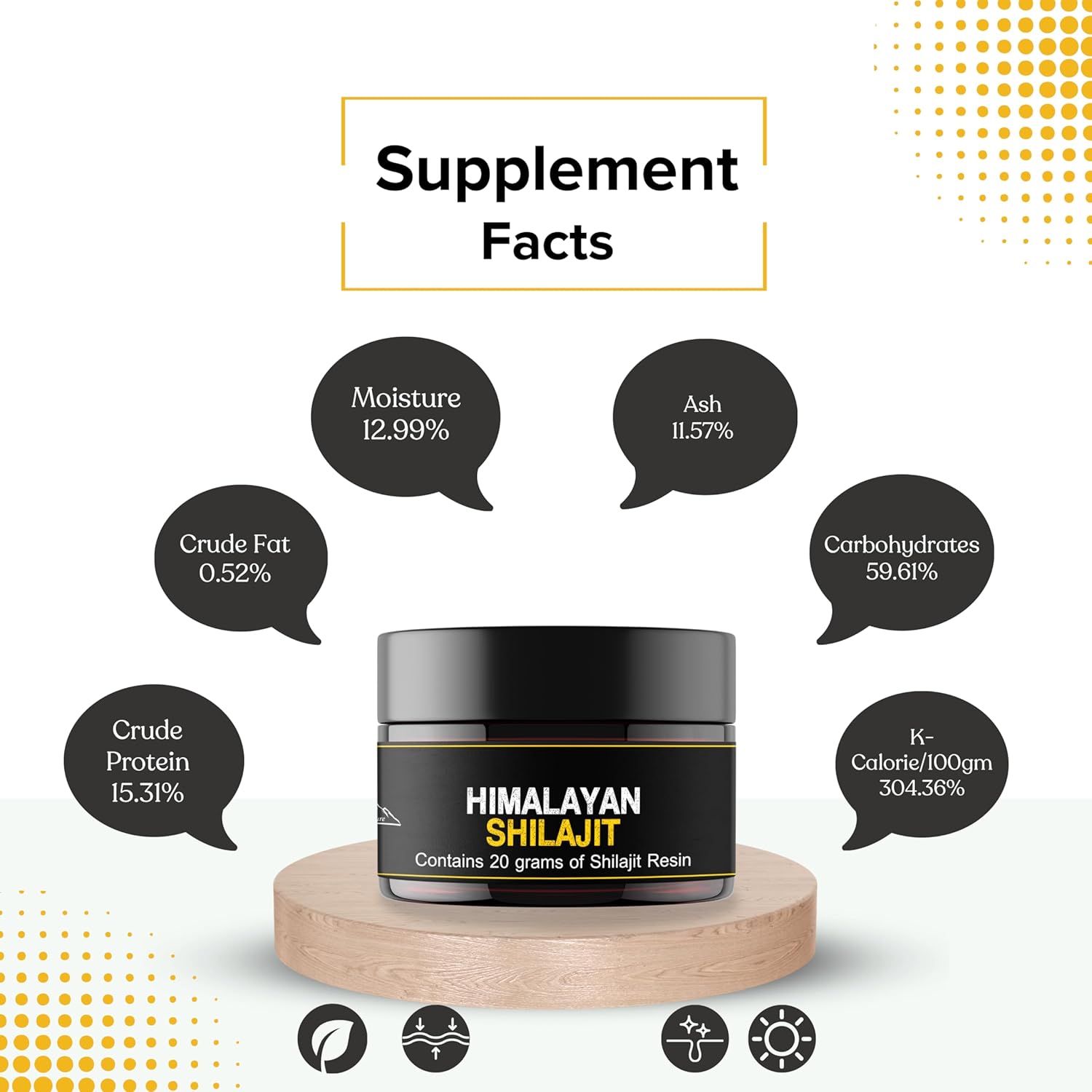Himalayan Sourced Shilajit Resin - Natural & Potent for Men and Women | Third Party Tested | 60 Days Sun Dried | 20g with Measuring Spoon