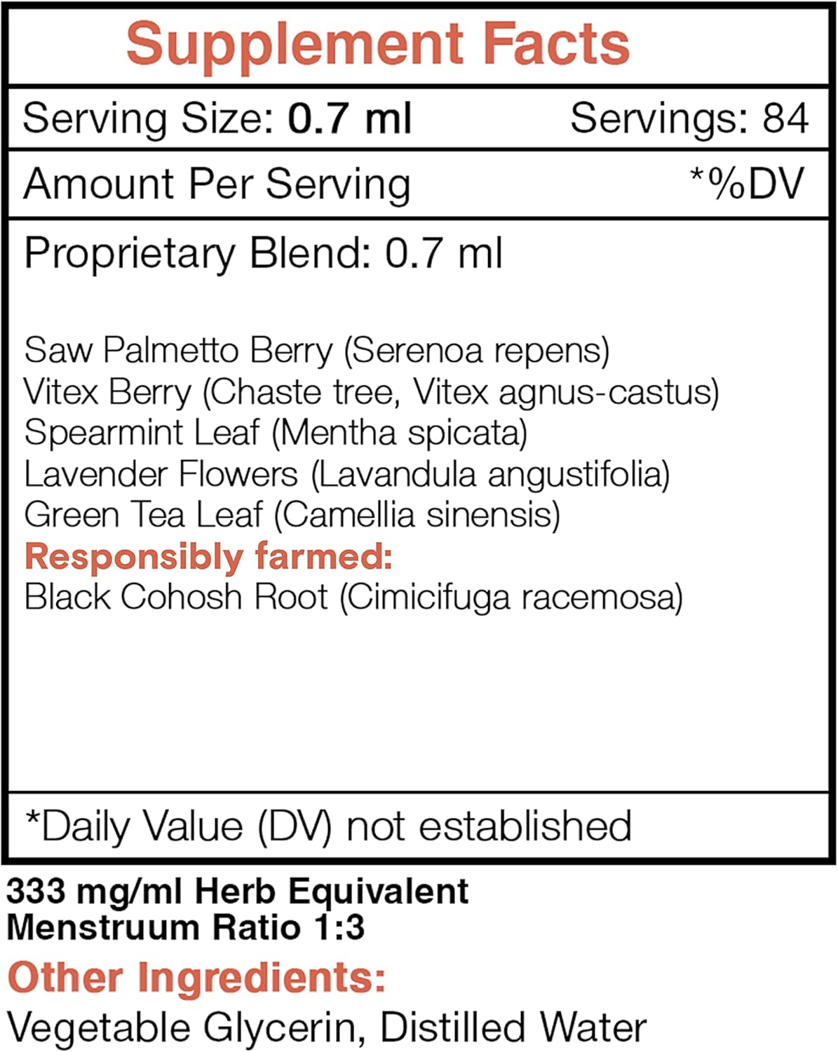 Hirsu Secret Herbal Supplement Blend Drops for Unwanted Face & Body Hair (2 fl oz)