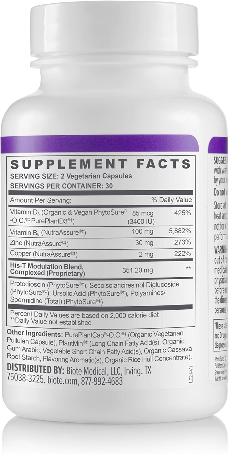 HIS-T Testosterone Balance Support Nutraceuticals for Men - 60 Capsules