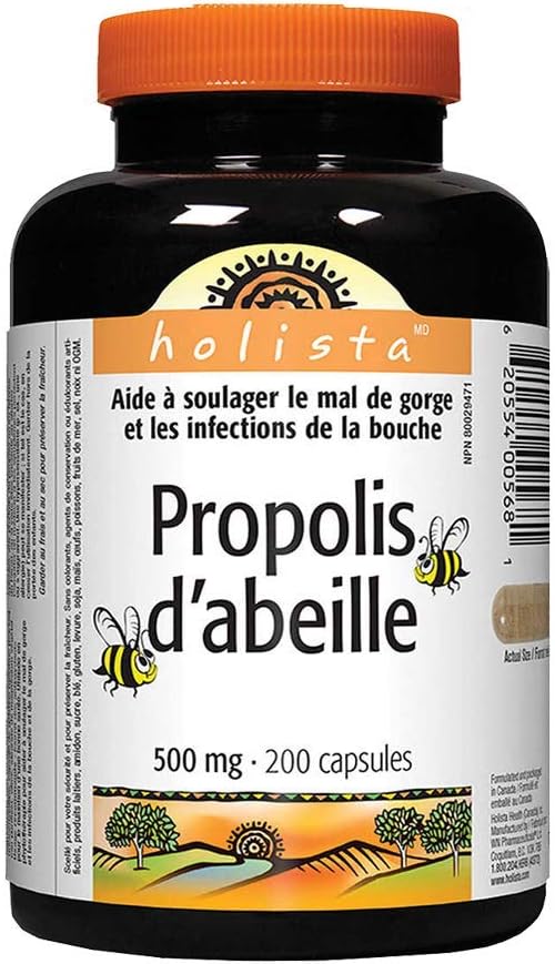 Holista Bee Propolis 500mg Capsules - 180 Count Pack