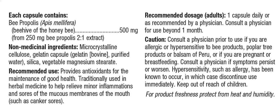 Holista Bee Propolis 500mg Capsules - 180 Count Pack