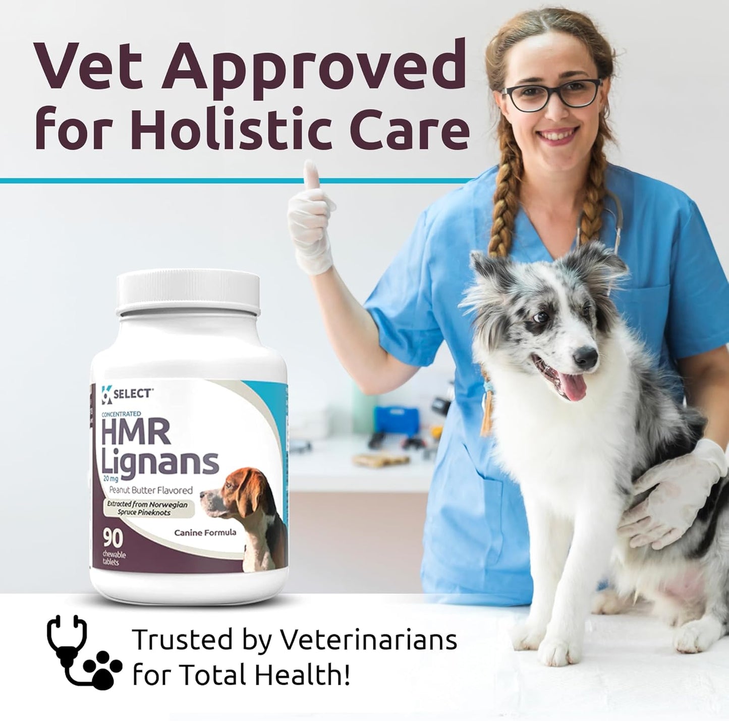 Holistic Dog Health Supplement with Norway Spruce Extract - Immune Support, Digestion & Coat Care - 90 Peanut Butter Tablets, 20mg