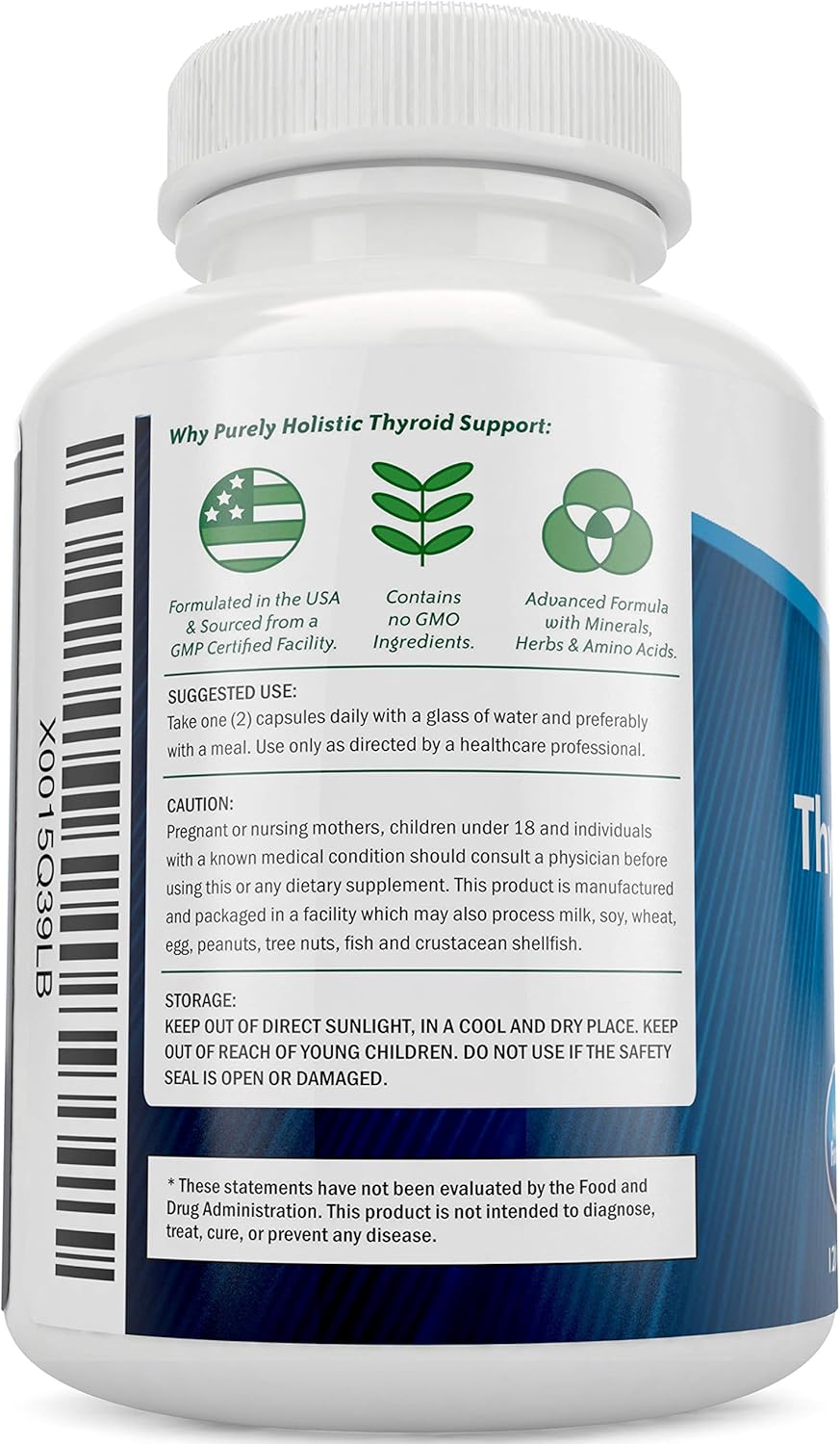 Holistic Thyroid Support Supplement with Iodine - 120 Capsules - 2 Month Supply - L-Tyrosine, B12, Magnesium, Ashwagandha, Kelp - Women's Formula - Non GMO - BoostGo Australia