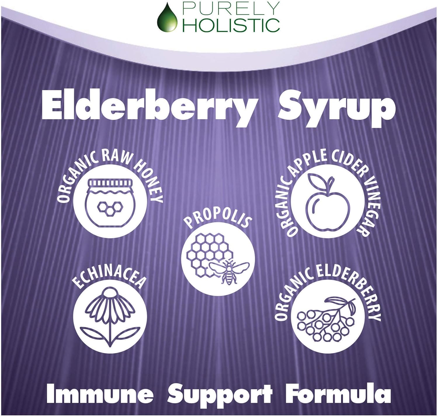 Holistic Vitamin C 1000mg & Elderberry Syrup Bundle - 365 Vegan Capsules + 16 fl oz - Rosehip, Acerola Cherry, Propolis Echinacea - USA Made
