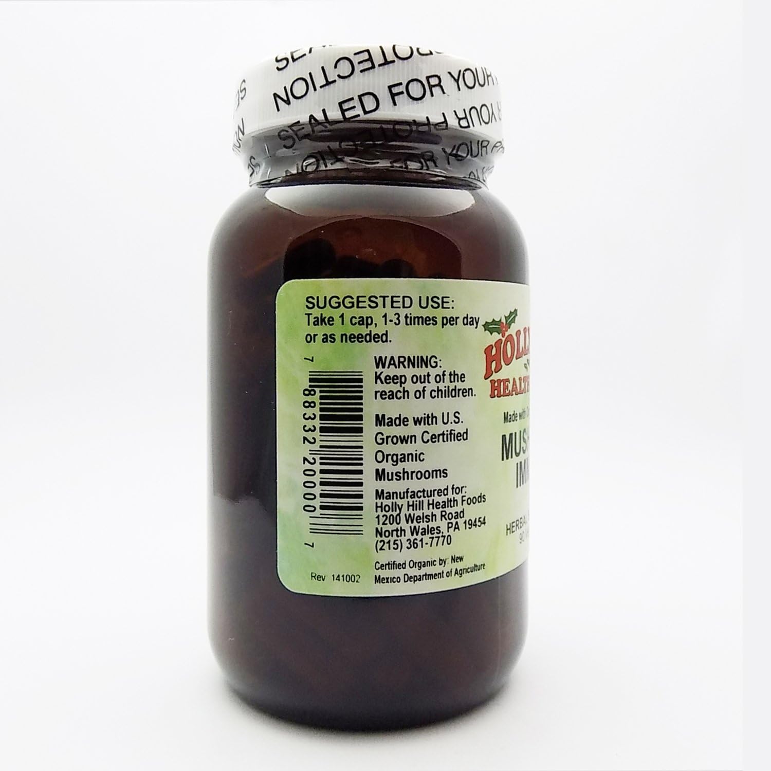 Holly Hill Health Foods Mushroom Immune Support Supplement, 90 Vegetarian Capsules