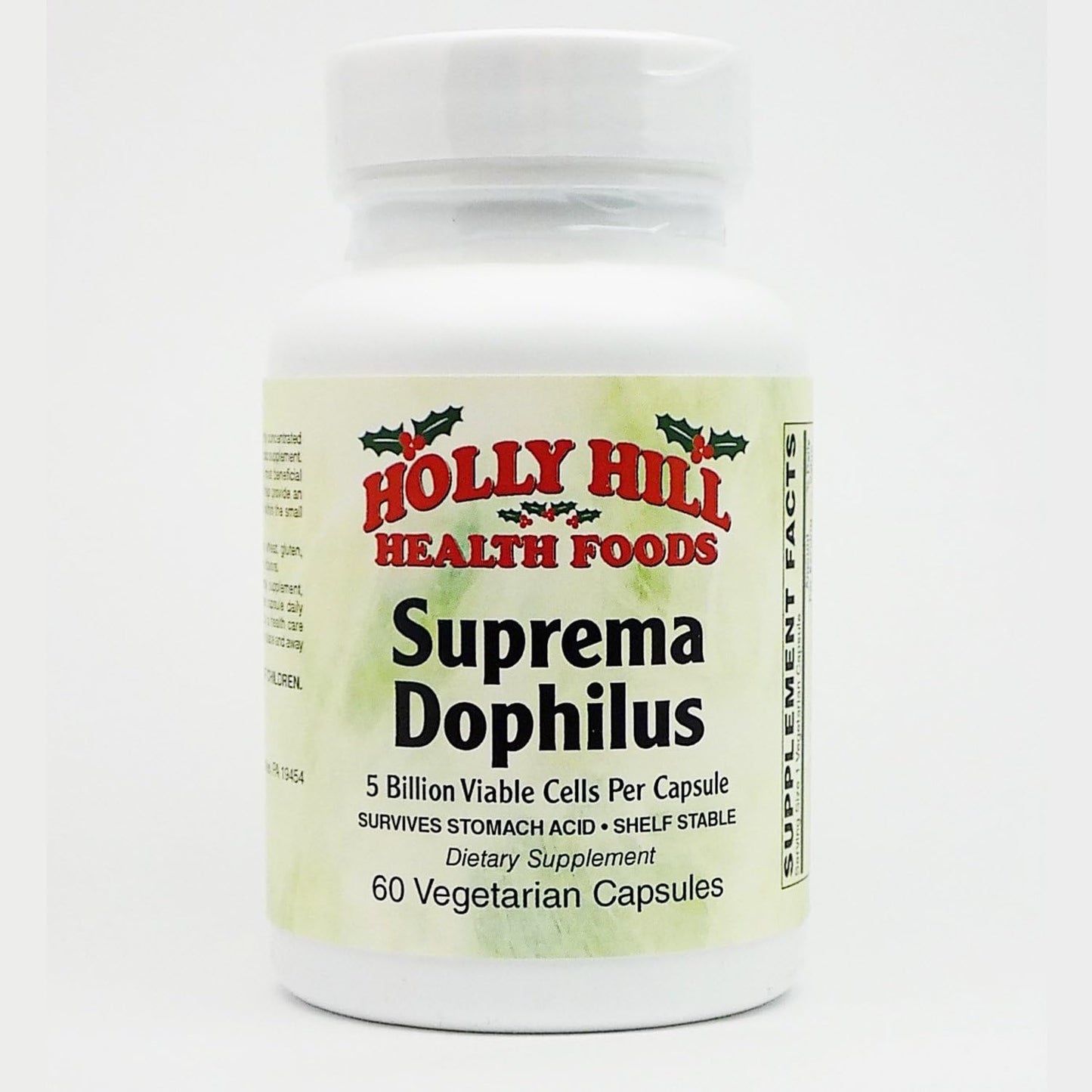 Holly Hill Health Foods Suprema Dophilus Capsules - 60 Vegetarian Capsules for Gut Health & Probiotics Support