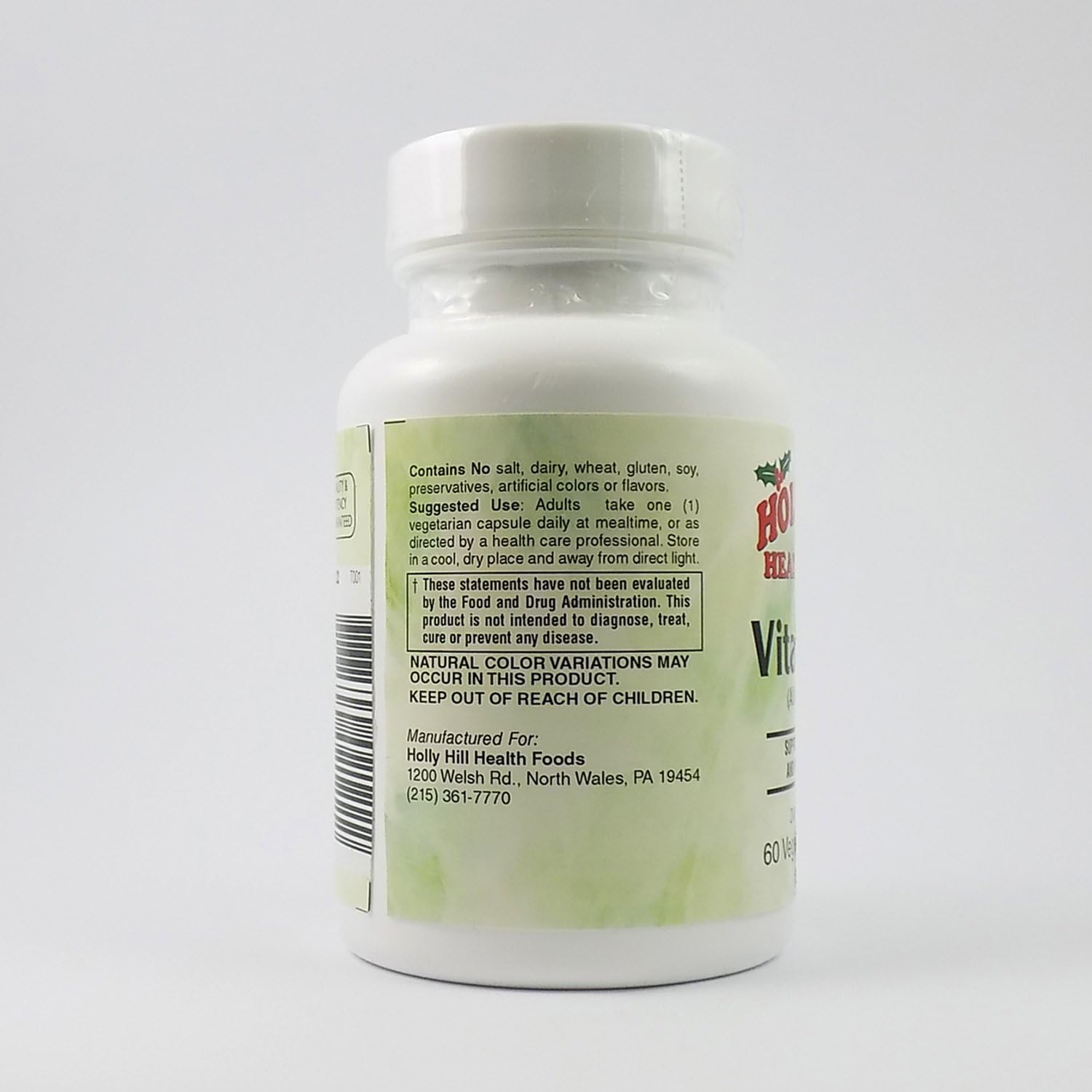 Holly Hill Health Foods Vitamin K2 Capsules - 60 Vegetarian Capsules, High Quality Supplement