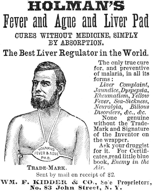 Holman's Fever and Ague Liver Pad 1876 American Patent Medicine Poster Print (18 x 24)