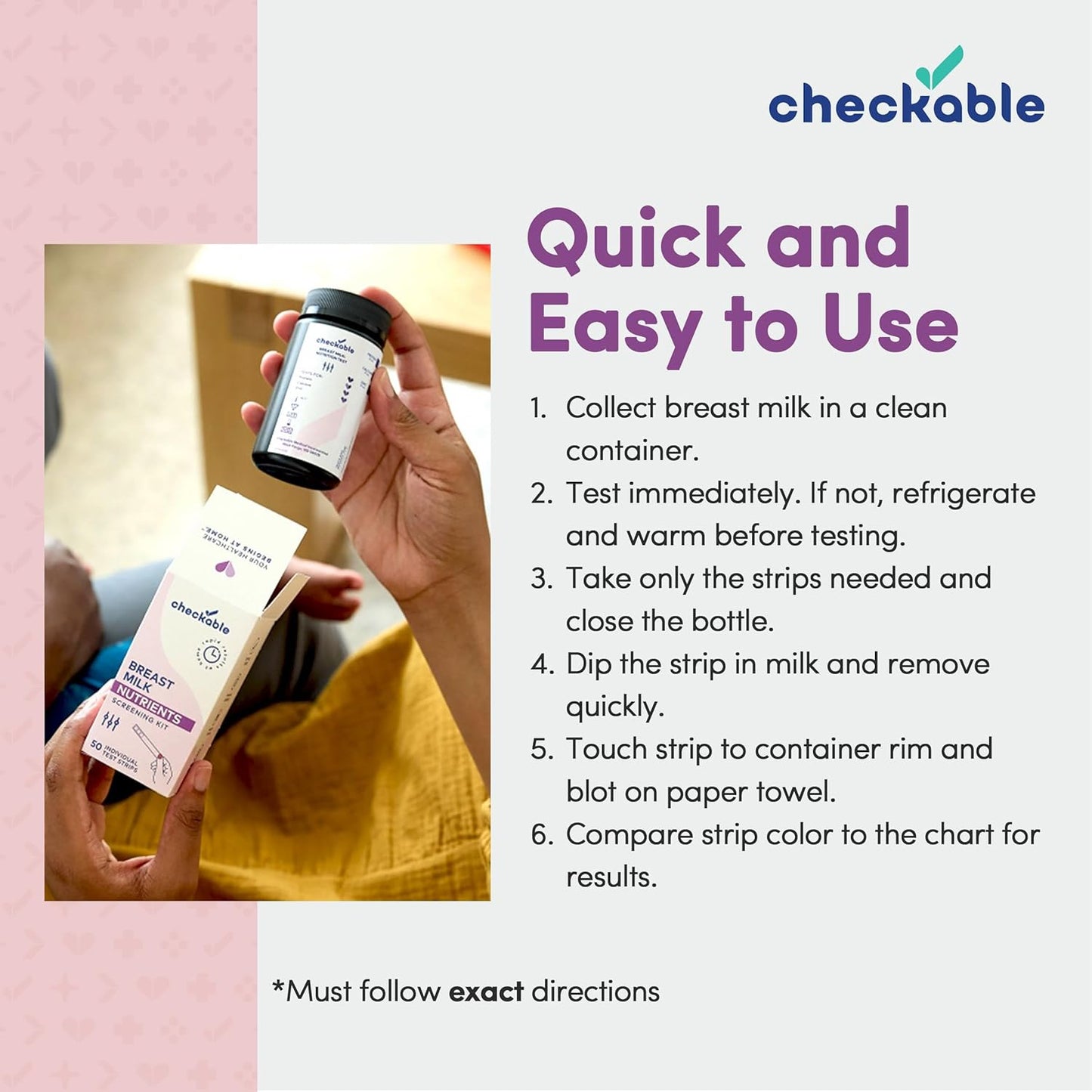 Home Breast Milk Testing Strips - 50 Count for Quick and Reliable Screening of Breastmilk Quality at Home - BoostGo Australia