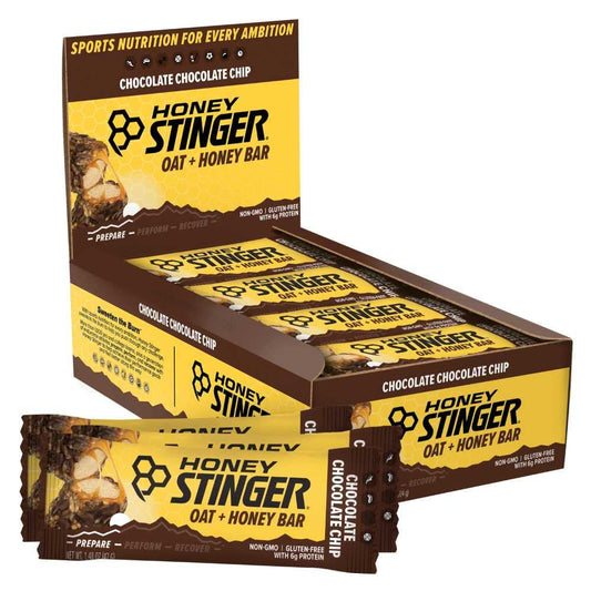 Honey Stinger Chocolate Chocolate Chip Energy Bar Box of 12 | Sports Nutrition Snack for Exercise and Performance | Gluten-Free Pre-Workout Protein Bar