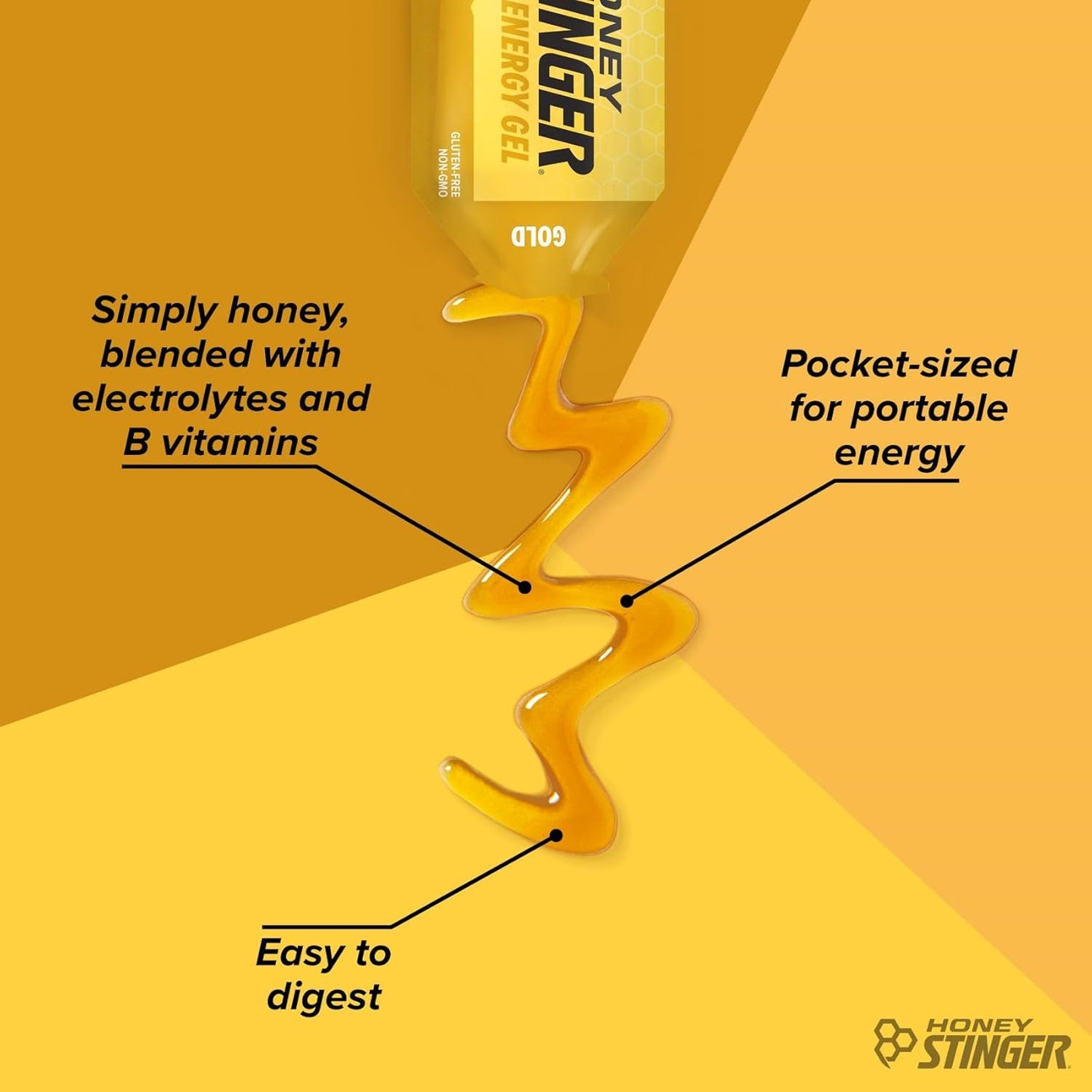 Honey Stinger Gold Energy Gel 24 Pack for Exercise & Running, Gluten & Caffeine Free, Sports Nutrition for Home & Gym - 26.4 Ounce