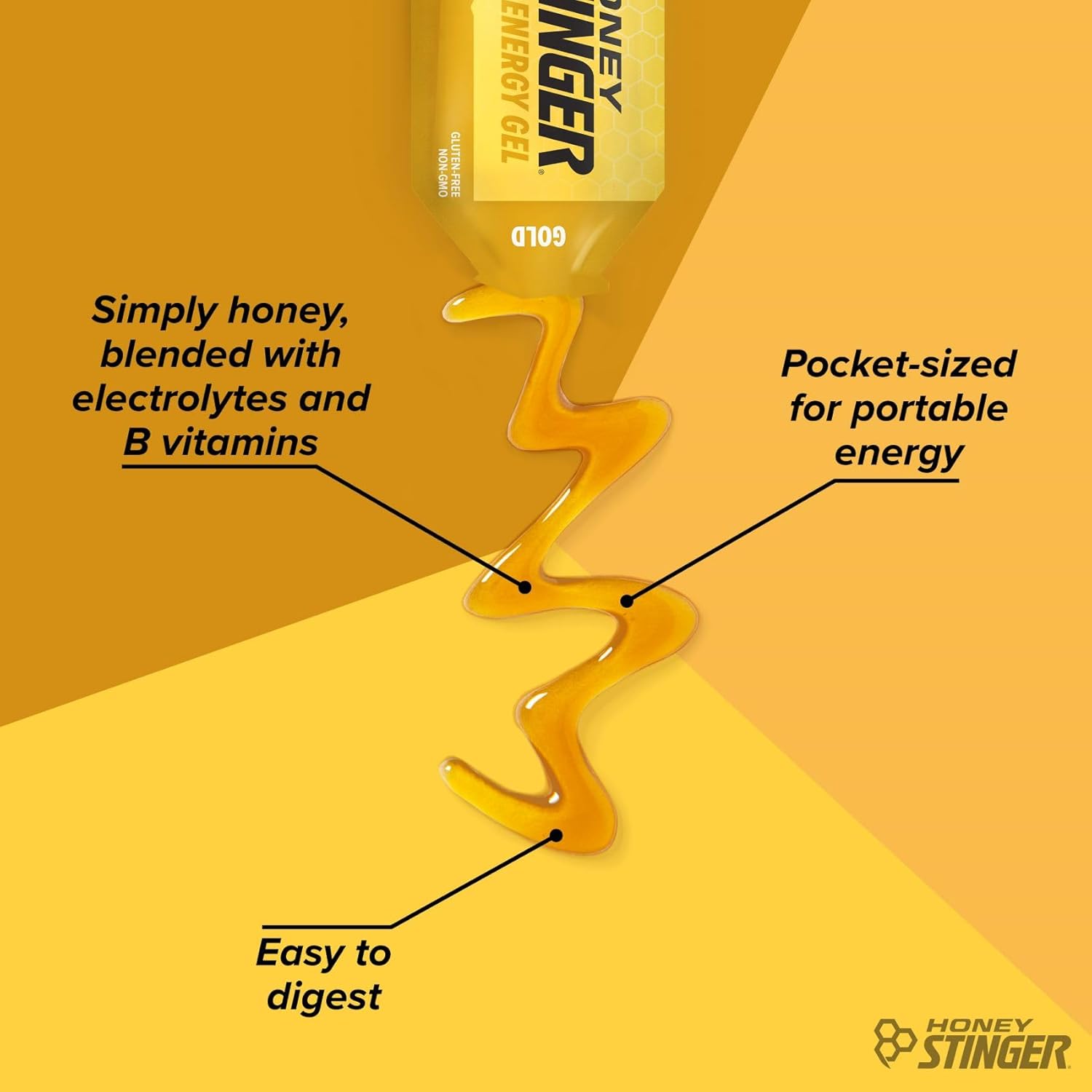 Honey Stinger Gold Energy Gel 24 Pack for Exercise & Running, Gluten & Caffeine Free, Sports Nutrition for Home & Gym - 26.4 Ounce