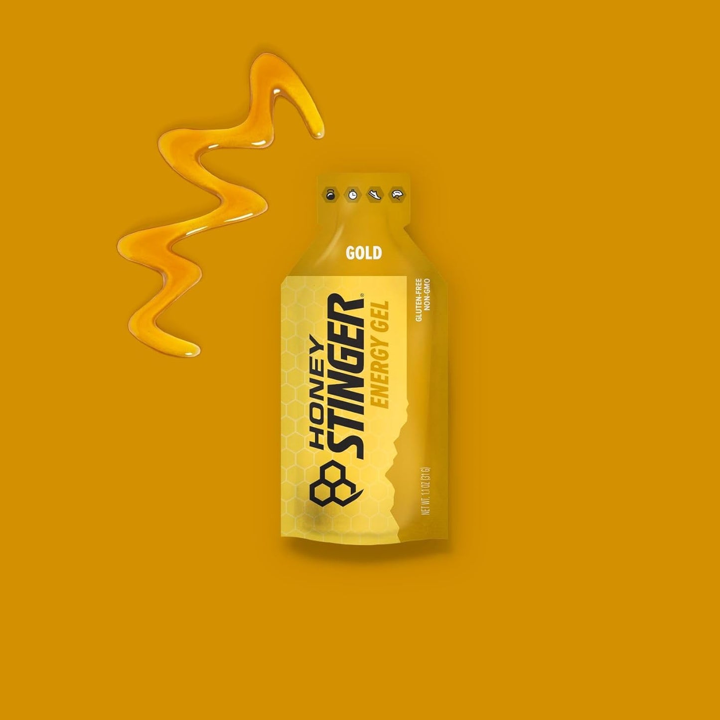 Honey Stinger Gold Energy Gel 24 Pack for Exercise & Running, Gluten & Caffeine Free, Sports Nutrition for Home & Gym - 26.4 Ounce