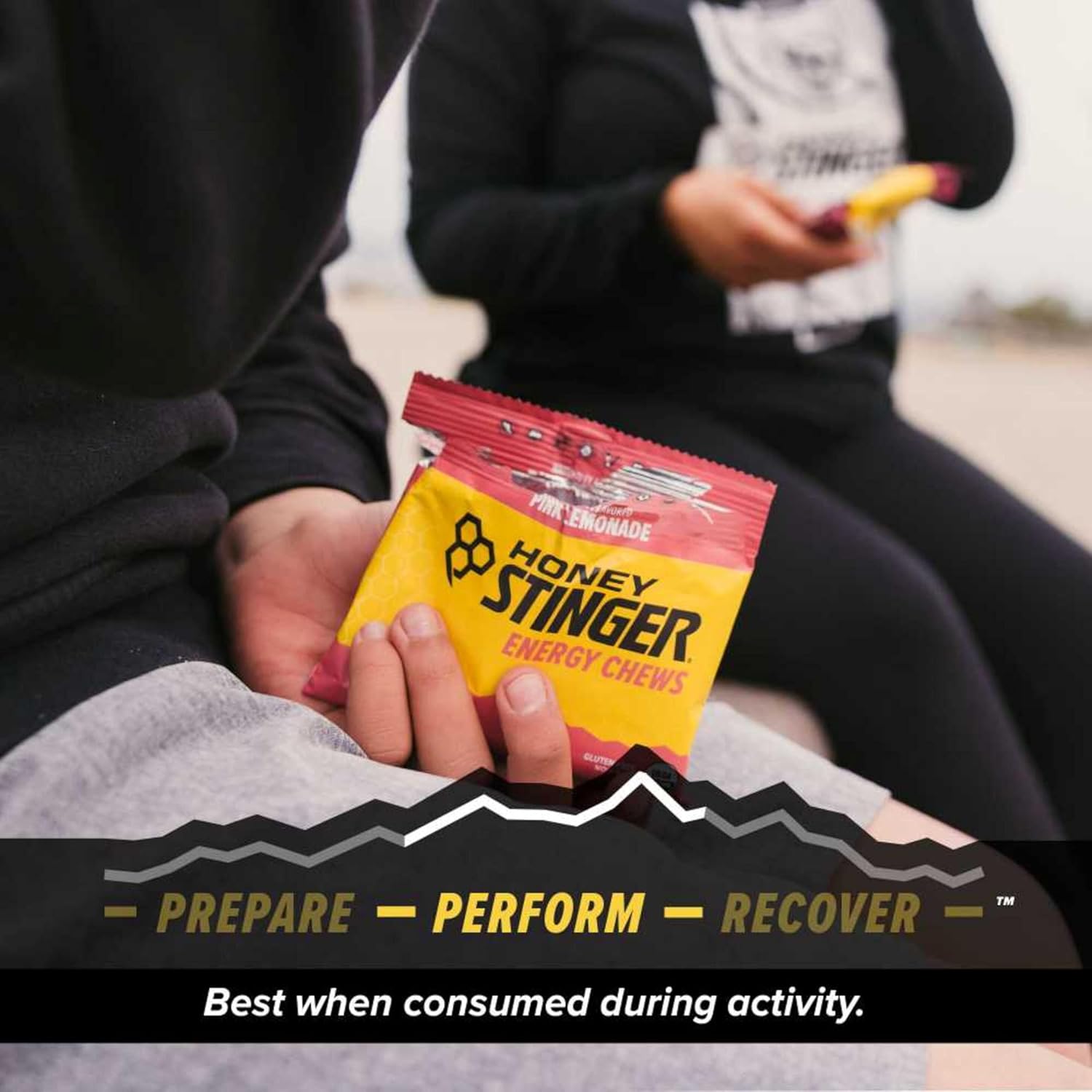 Honey Stinger Pink Lemonade Energy Chews - Organic, Gluten-Free, Caffeine-Free - Sports Nutrition for Exercise, Running, Performance - 12 Pack, 21.6 oz.