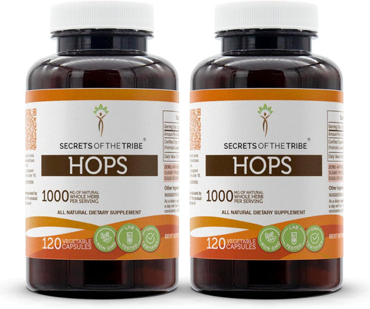 Hops 1000mg Dried Flower Capsules - 240 Count - Secrets of the Tribe