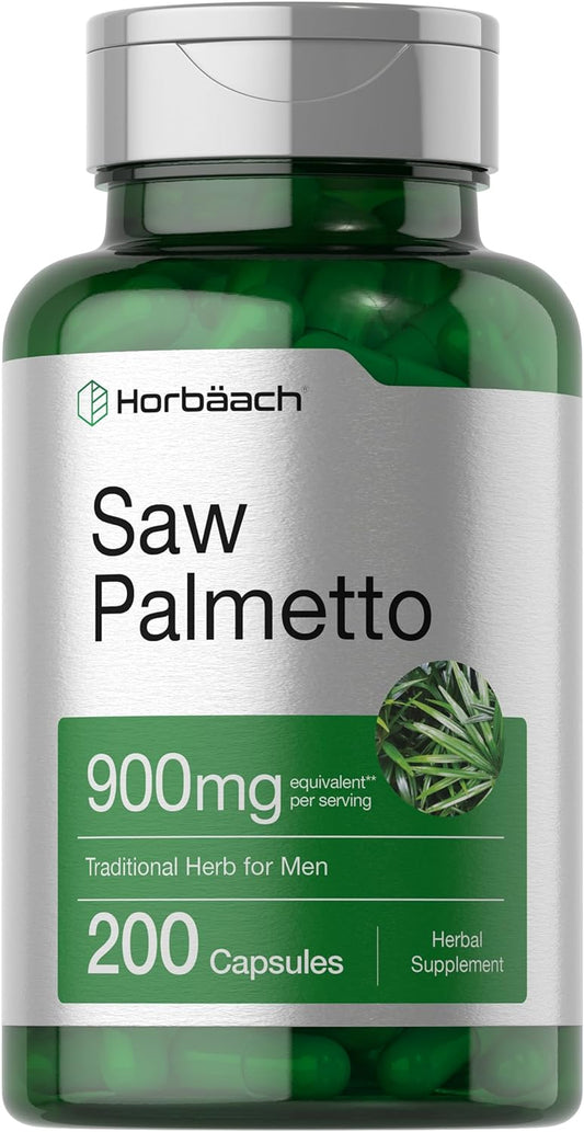 Horbäach 900mg Saw Palmetto Extract Capsules - Non-GMO & Gluten Free Herb Supplement from Saw Palmetto Berries